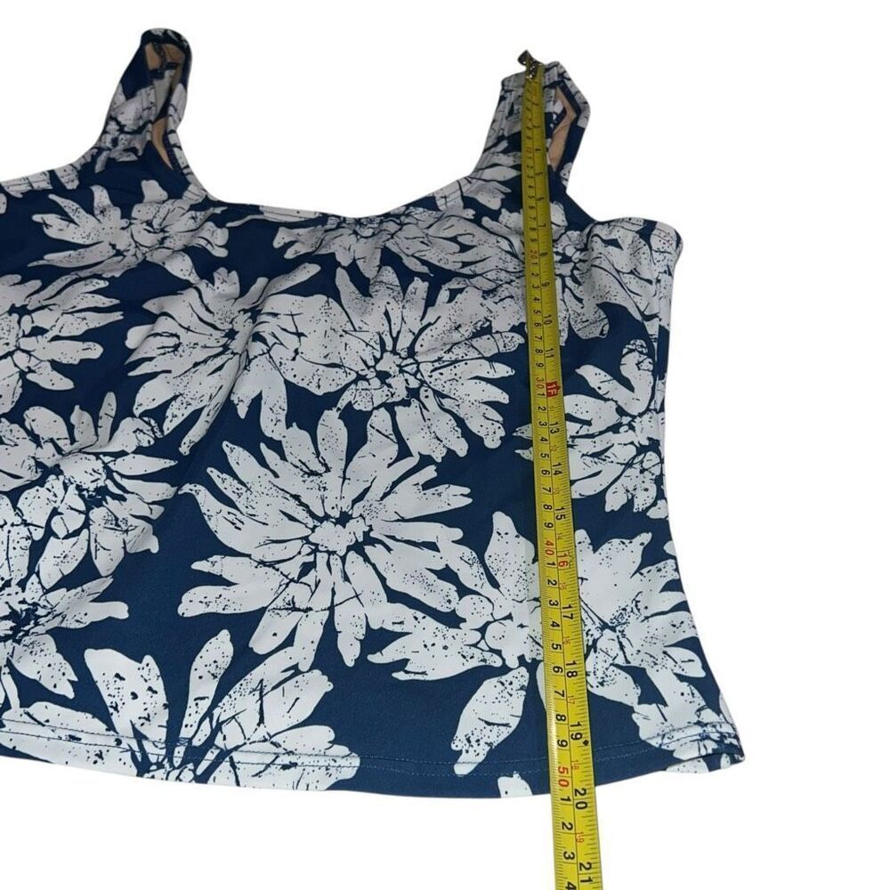 Newport News Blue & White Floral Tankini Top - Size 12 - Picture 8 of 8